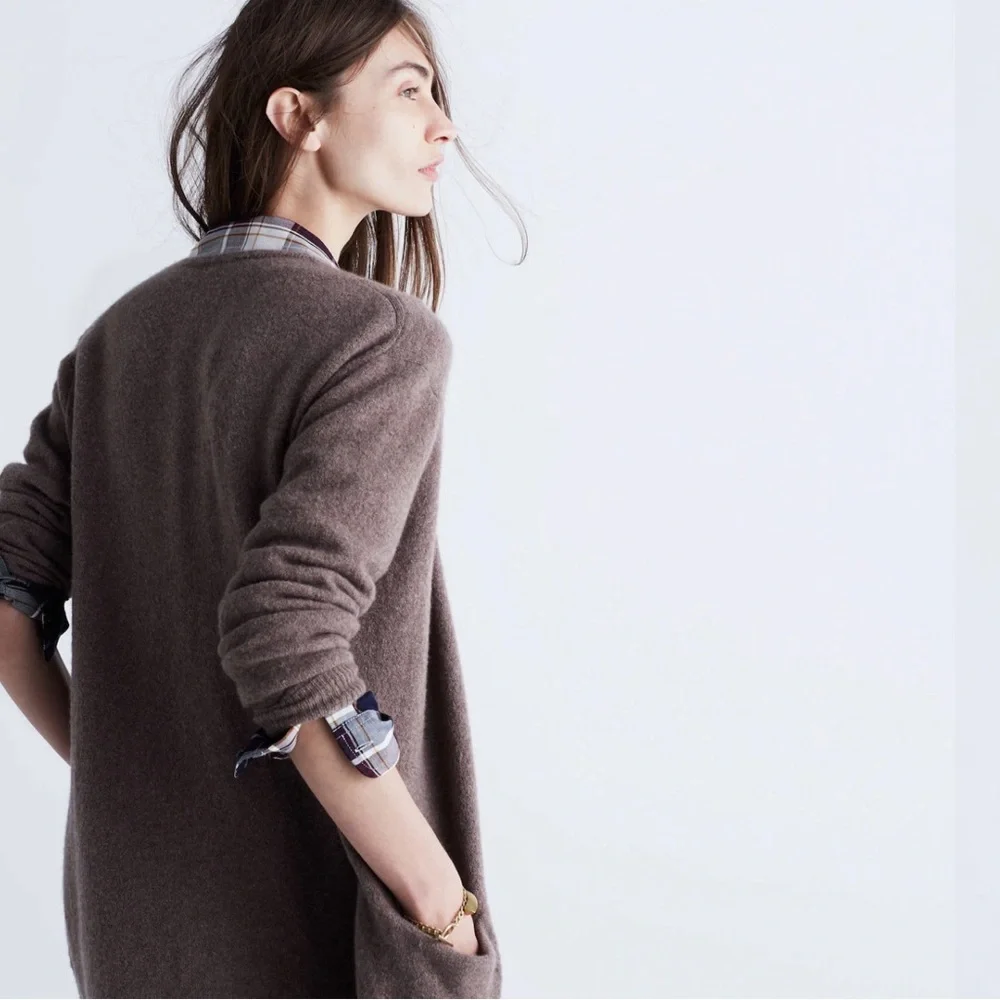 Madewell Ryder Cardigan Sweater in Heather Root Size L - Picture 5 of 12